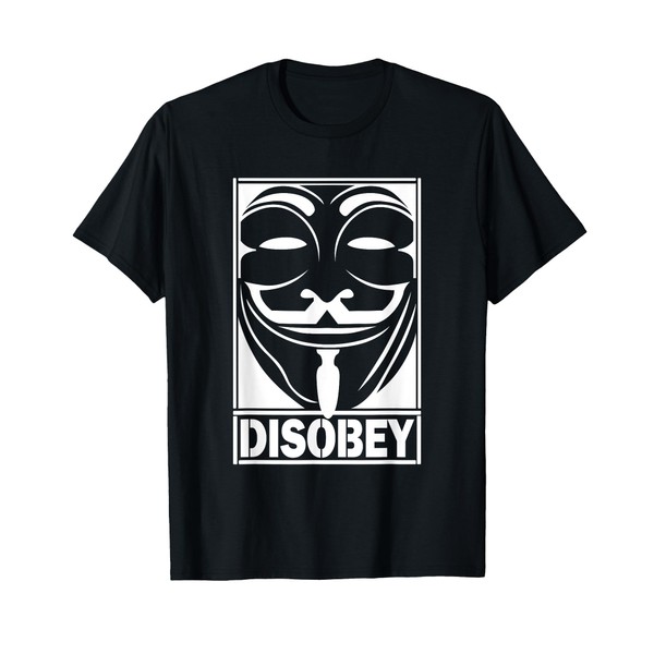Disobey Big Face Anonymous Anon Revolution Hacker T-Shirt