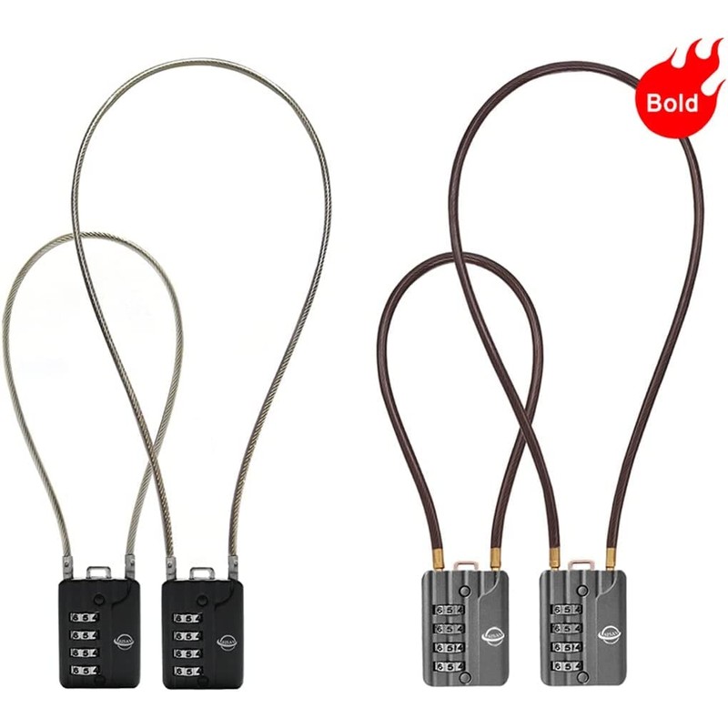 SISAV 2 Pack Long 50cm Cable Lock with 4 Digit