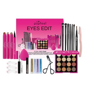 LHLXZQ Schmink Set, Kosmetik Starter Kit für Frauen mit Lidschatten Palette Concealer Lipgloss Lippenstift Mascara etc, Multifunktions Kosmetik Makeup Set für Gesicht, Augen und Lippen#3