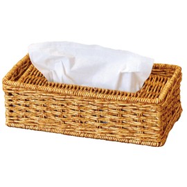 Kijapan 168447 Lulu Basket Tissue Case, Brown, W10.0 x D5.5 x H 3.5 inches (25.5 x 14 x 9 cm)
