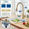 GUUKAR Gold Kitchen Faucet with Pull Down Sprayer, Modern Brushed