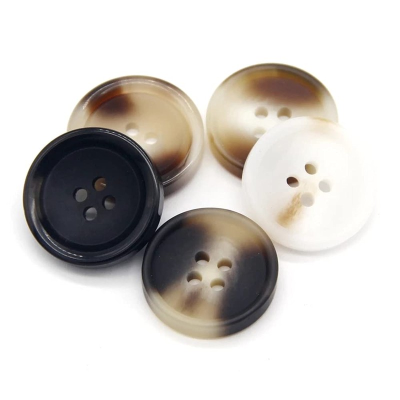 10 Pcs Imitation Horn Flatback Buttons Resin Buttons for Clothing