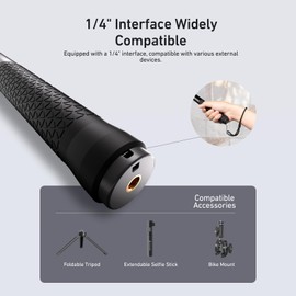 90cm/35" Invisible Selfie Stick for Insta 360 X5 X4 X3 Cameras | 1/4"Extended Aluminum Alloy Selfie Stick | Ultra-Smooth Stretch, Lightweight & Durable for Selfies/Video/Daily life Vlog Recording