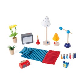 Goki 51934 Living Room Accessories, 17 Pieces, Dollhouse Furniture