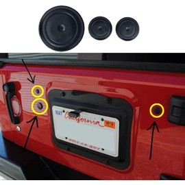 Upper Bound 3 Rubber Tailgate Plugs for Tramp Stamp Spare Tire Carrier Delete fits Jeep Wrangler JK 2007 Thru 2019 Models