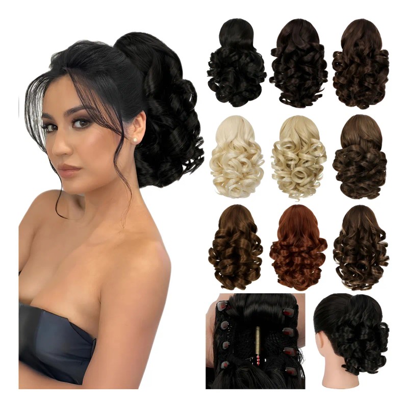 Extensiones De Cabello De Pelo Ondulado Coleta De Cabello