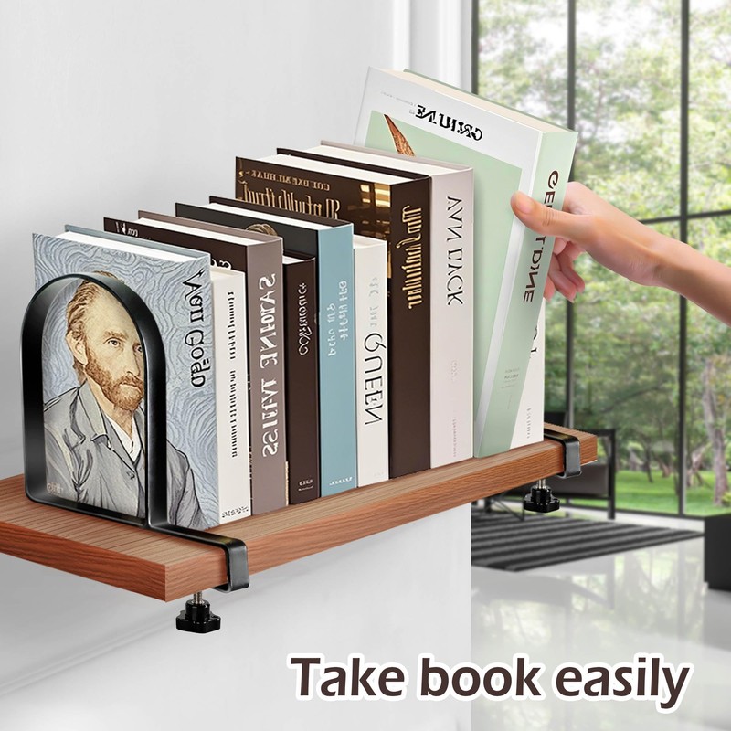 Metal Book Ends for Shelves - Heavy Duty Adjustable Bookends