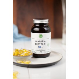 Milk Thistle Oil Capsules Organic Pack of 180 Vegan Capsules 500 mg Milk Thistle Oil Native and Cold Pressed per Capsule BioKontor