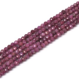Justinstones abalorio redondas facetadas de rubí natural de 4 mm, 90-96 abalorio sueltas de 16 pulgadas para hacer joyas