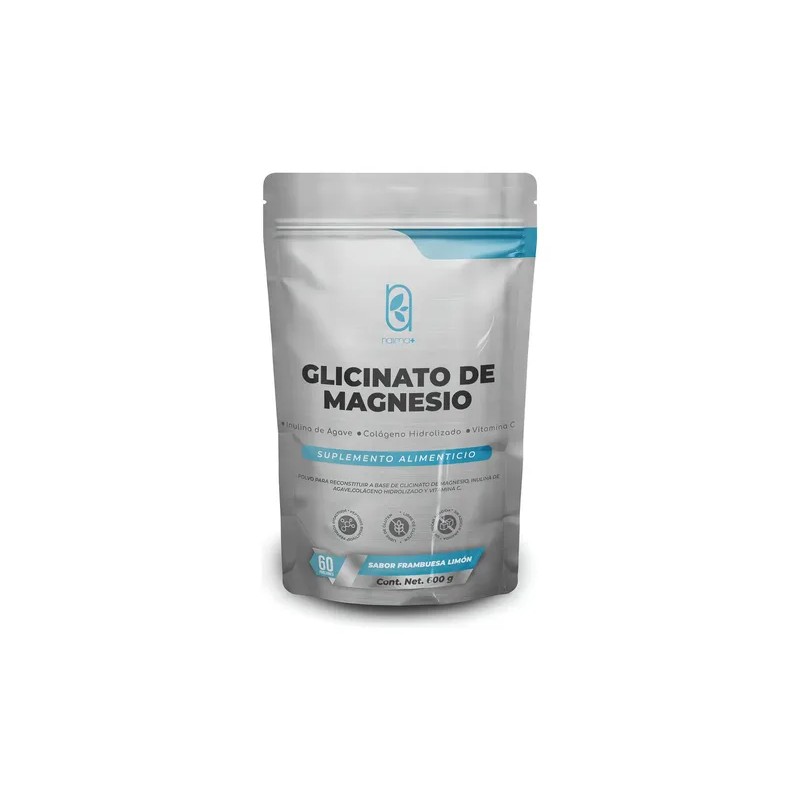 Naíma Glicinato Magnesio Polvo Sabor Frambuesa Limón 300g Gluten Vegano