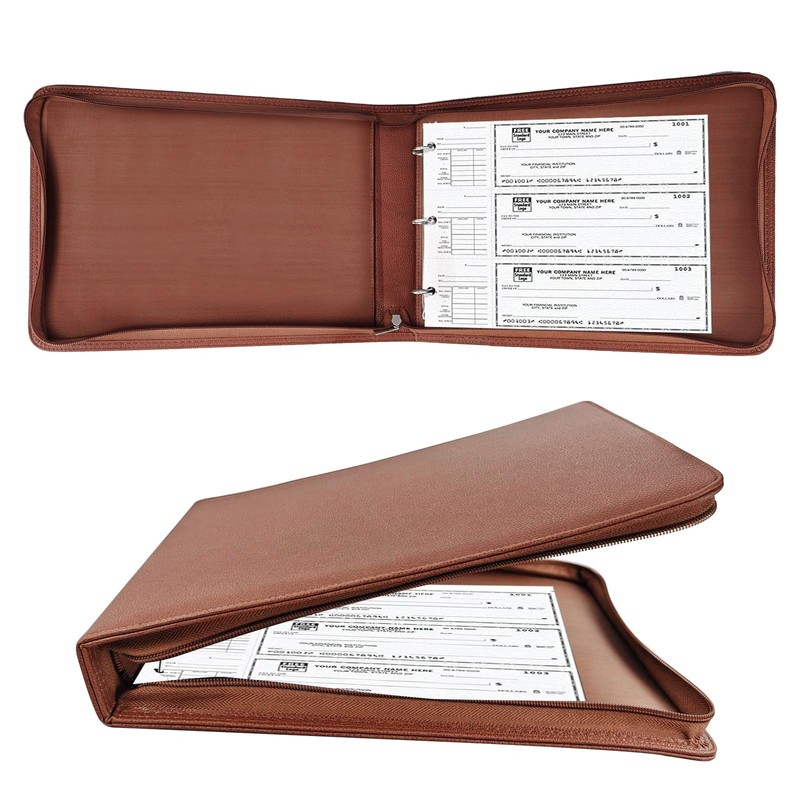 LLi Cufite 3 Rings Check Binder for End-Stub Deskbook Checks,
