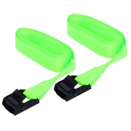 Takagi GISUKE Luggage Fastening Belt, 6.6 ft (2 m), Set of 2, Belt Width 1.0 inches (25 mm), Easy, Secure, Speedy, Durable, Highly Visible, Fluorescent Green, Prevents Opening, Prevents Loads From Collapsing, Securing Latches