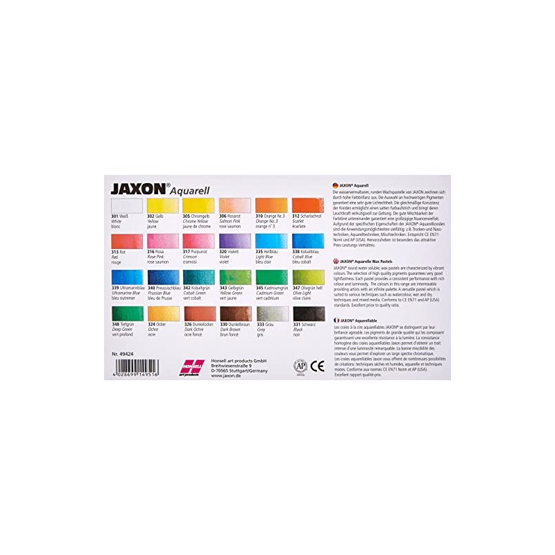 Jaxon 49436 Watercolour Wax Pastels Set Of 24
