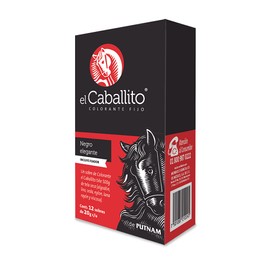 el Caballito, el único Colorante en Polvo para ropa color Negro elegante ¡Revive y cambia el color de tu prenda favorita! Cajilla con 12 sobres de 20g