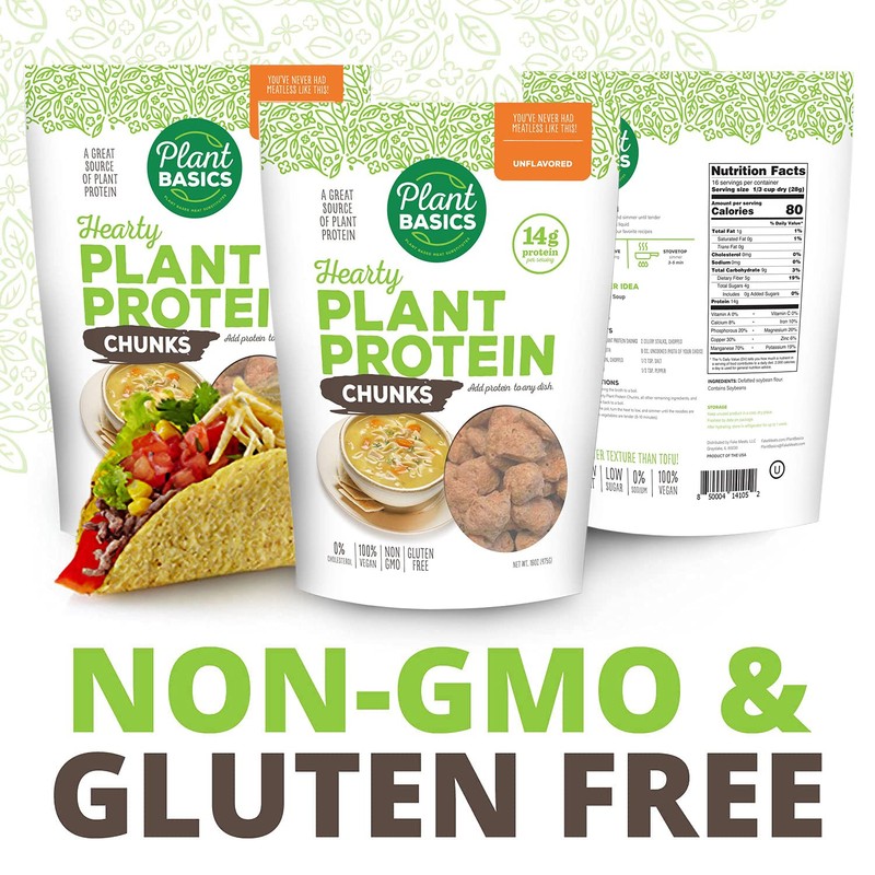 Plant Basics - Hearty Plant Protein - Unflavored Chunks, 1
