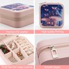 EOGOW Mushroom Theme Small Travel Jewelry Case, Pink, Whimsical, Waterproof,