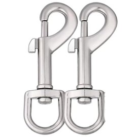 Fort Fasteners 360° Swivel Snap Hook Clips, Zinc Alloy, Heavy Duty for Dog Leads and Key Chains, 2-Pack, Silver