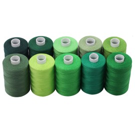 Haobase Sewing Thread Assortment Coil 10 Colors 1000 Yards Per Spool 40S/2 Polyester Thread Sewing Kit for Hand and Machine Sewing (Color08)