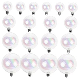 Holibanna Iridescent Ornament Baubles, Pack of 18 Transparent Plastic Baubles, Christmas Bauble Ornaments, Rainbow Baubles, Hanging Baubles for Christmas Tree, DIY, Wedding, Party Decoration