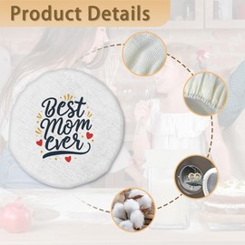 5-Pack Cloth Covers for Sourdough Starter Jars, Best Mom Ever Reusable Lid Top Covers for Bread Fermentation, Fits 3-4 Inch Mouths