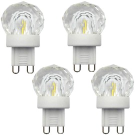 Lxcom Lighting G9 LED Bulb 2W Dimmable Globe Crystal LED Light Bulbs 20W Equivalent G9 Base COB Light Bulbs Daylight White 6500K 150LM 110V for Home Appliance, 4 Pack