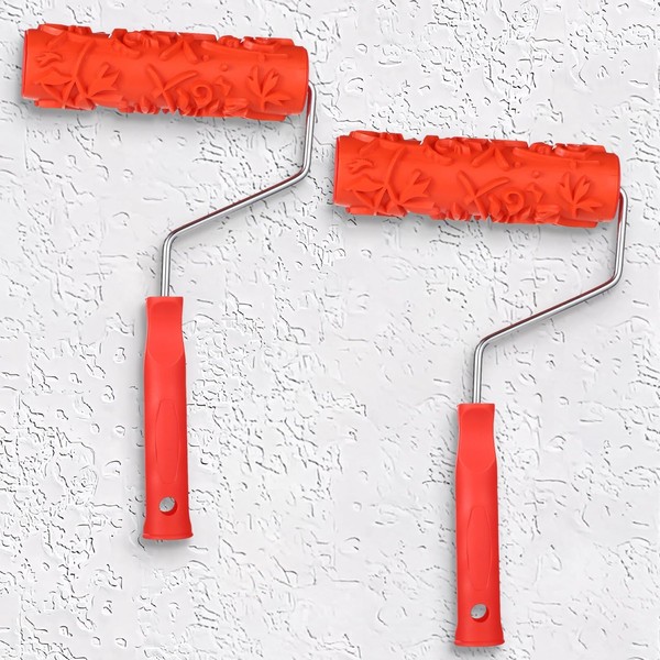2 Pcs 7-Inch Textured Paint Roller for Wall, Drywall Texture