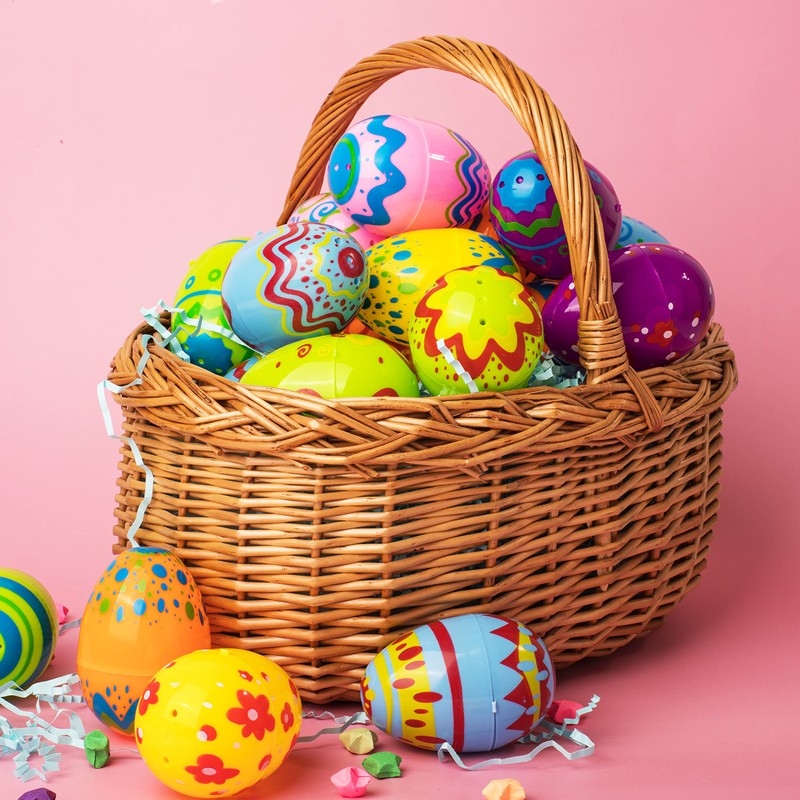 JOYIN 24 x 8 cm Printed Easter Eggs, Empty Easter