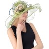 RZTA Women's Kentucky Derby Church Dress Hat Wide Brim Leaf