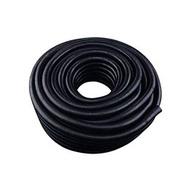 American Terminal 20 Ft 1 inch Split Wire Loom Conduit Polyethylene Tubing Black Color Sleeve Tube