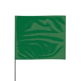 Presco Steel Wire Staff Marking Flags: 2-1/2 in. x 3-1/2 in. Flag / 15 in. Steel Wire (Green) [1 Pack of 12 Flags]