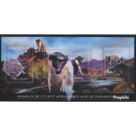Prophila Collection Guinea 9164-9166 Mini Sheet (Complete Edition) Mint NH 2012 Endangered Animals of West Africa (Stamps for Collectors) Other Mammals (Monkeys, Dinos, Elephants …)