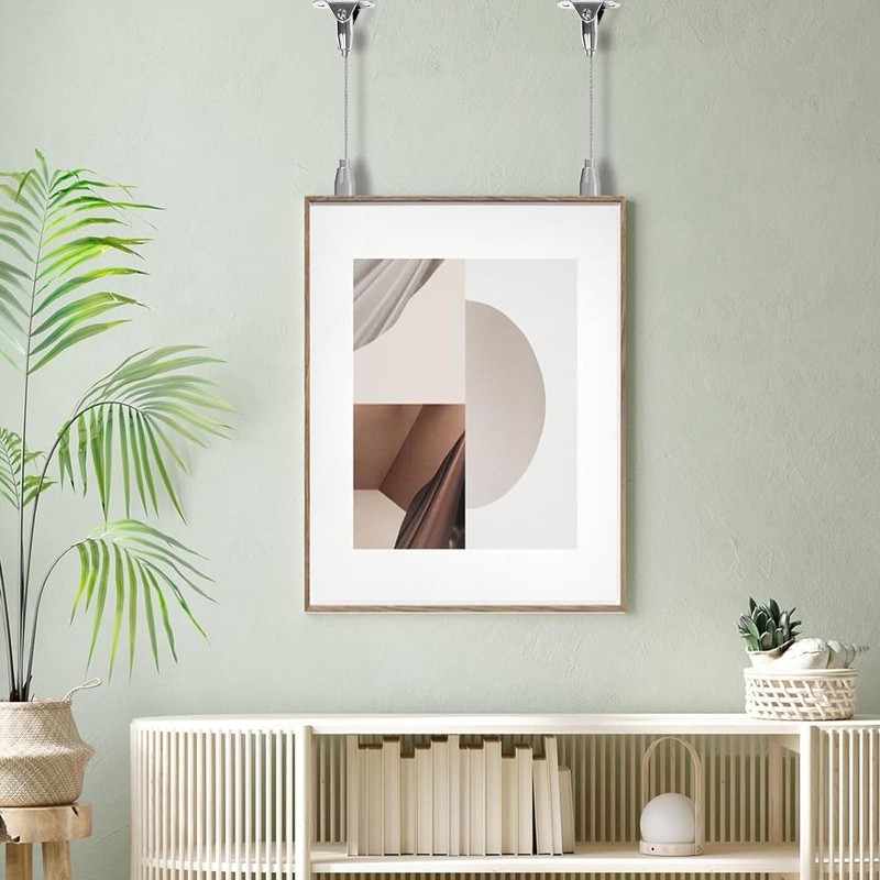 Chris.W 2Pack Art Gallery Ceiling Wall Mount Picture Hanging System