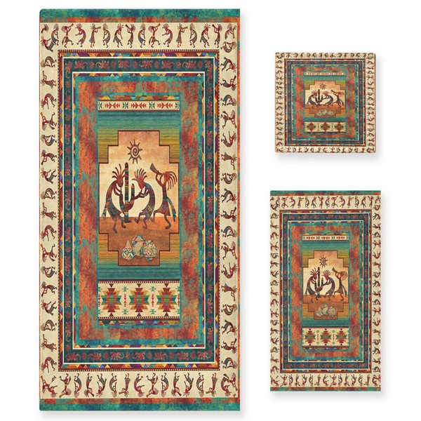 KENADVI Kokopelli Bath Towels Set,Absorbent Soft 3 Piece Southwest Native