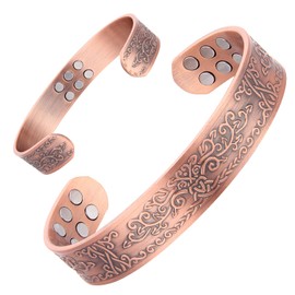 MagEnergy Copper Bracelet for Men, Ultra Strength Magnetic Bracelet with 18 Magnets, 99.9% Pure Copper, Adjustable Jewellery Gift Box, Copper