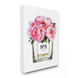 Stupell Industries Glam Paris Vase with Pink Peony Stretched Canvas Wall Art, Proudly Made in USA