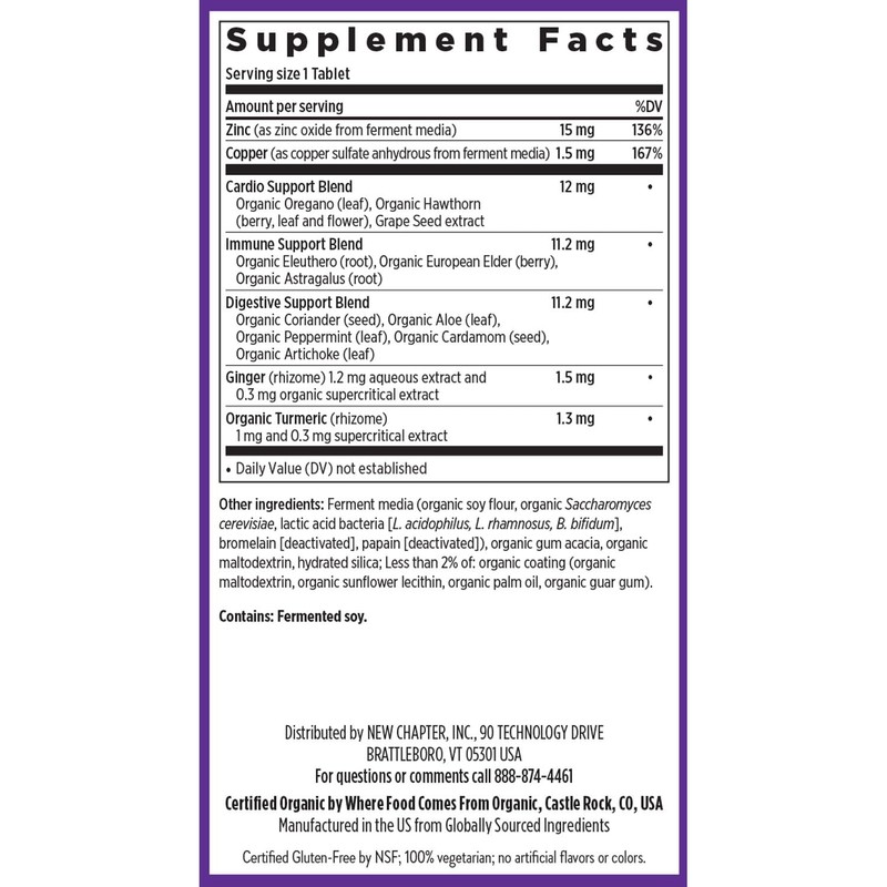 New Chapter Zinc Supplement, Fermented Zinc Complex, ONE Daily for
