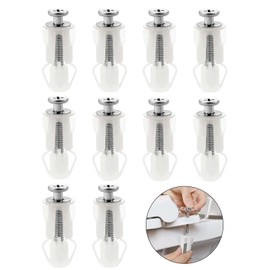 10 Pcs Toilet Seat Fittings Set, Stainless Steel Toilet Seat Screws, Universal Toilet Seat Fittings and Fixtures, Expanding Nylon Nuts for Toilet Covers, WC Seat Replacement Kits (White)