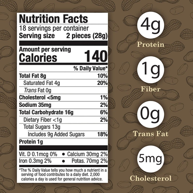 Virginia Diner - Gourmet Natural Extra Large Dusted Chocolate Toffee