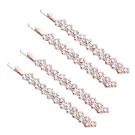 FRCOLOR 2 Pairs Rhinestone Bobby Pin,Bling Crystal Metal Hair Clips Sparkly Hairpins Hair Accessories for Lady Women Girls