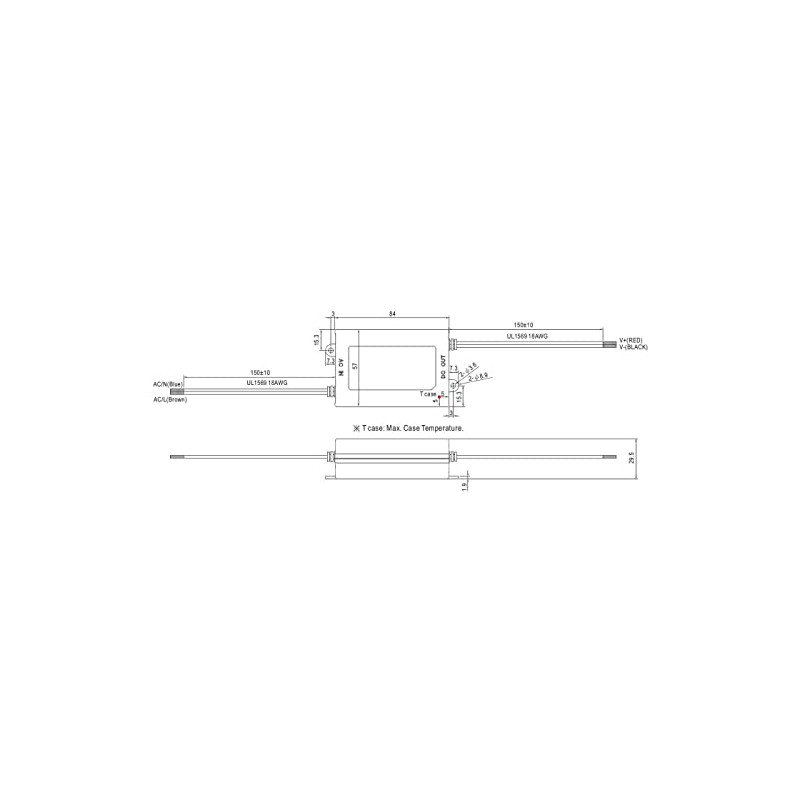 LED power supply 36W 12V 3A ; MeanWell, APV-35-12 ;