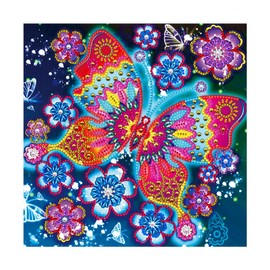 Songdao Luminous Diamond Painting Children, 5D DIY Set, Painting by Numbers Diamond Girls Adults, Diamond Pictures Arts Craft for Home Wall Decor (Butterfly)