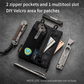 VIPERADE VE18 X-Pac Small EDC Bag, Small Tool Bag with 6 Pockets, EDC Tool Organiser Bag for Men, Small EDC Multitool Pockets Organiser Pocket Pouch with Velcro Area - Black