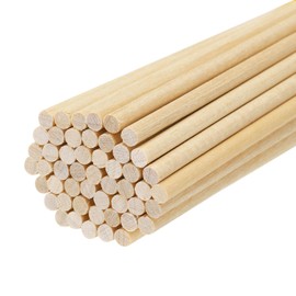 sourcing map Pack of 50 Round Wood Sticks 1/7x3 Dowel Rod Unfinished Hardwood Stick Craft Twigs Log Stick for DIY Crafts