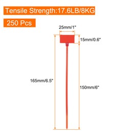 MECCANIXITY 250pcs Marker Cable Zip Ties, 6 Inch Self-Locking Nylon Labels Zip Tie Wraps, Wire Tags Ties Straps for Indoor and Outdoor, 3/16",Red