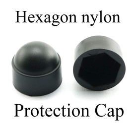 Pro Bamboo Kitchen 24PCS Bolt Nut Protection Cap Black Hexagon Dome Nylon Bolt Nut Protection Cover M8x14 mm