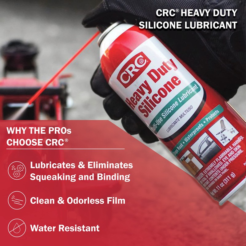 CRC Heavy Duty Silicone Lubricant, 11 Wt Oz, Clear Colorless