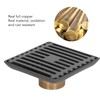 Floor Drain Stainless Steel Copper Gray Quadrangular Large Displacement Draining