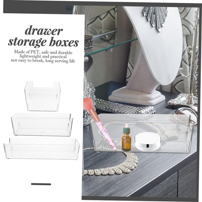 BUGUUYO Organizing Boxes Set 3pcs Foldable Storage Boxes Bins Drawer