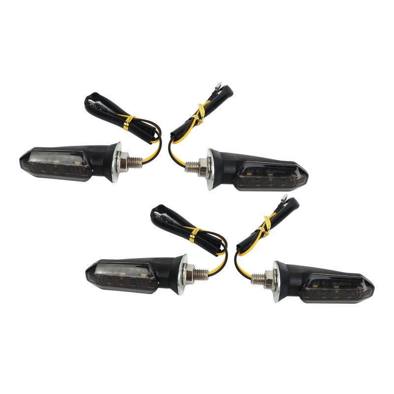 4Pcs Motorcycle LED Turn Signal Lights Mini Front Rear Indicator