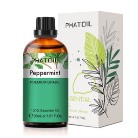 Peppermint Essential Oil, 1.01Fl.Oz (30ML) PHATOIL Pure Essential Oil Singles for Aromatherapy Diffusers, Humidifiers, Great for DIY Candle and Soap Making, Gift for Friend